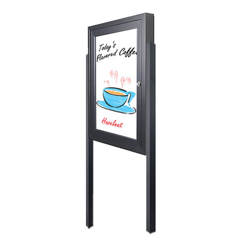 XL SwingCase "Weather-Resistant Outdoor Dry Erase Whiteboard with Posts and LED Lights | 15+ Sizes
