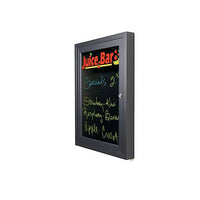 Extra Large Outdoor Dry Erase Marker Board with Posts and LED SwingCases | Black Magnetic Porcelain Steel