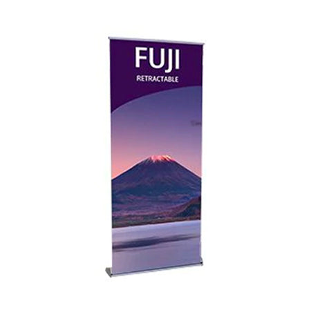 Fuji 33.5" Wide Single Sided Retractable Bannerstand comes in Silver or Black Base