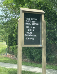 27" x 41" Outdoor Message Center Letter Board | LEFT Hinged - Single Door with Posts Information Board - SIZES REFER TO VIEWABLE AREA