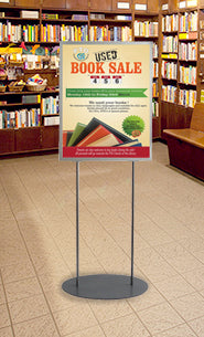 Floor Sign Holder with Oval Base 24 x 36