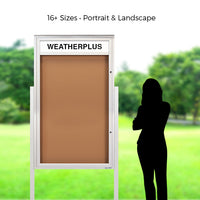 Free-Standing Extreme WeatherPlus™ Extra Large Outdoor Enclosed Bulletin Board Display Case with Header Comes in 16+ Sizes (Portrait Orientation Shown)