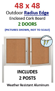 48 x 48 Free Standing Outdoor Display Case 2 Door