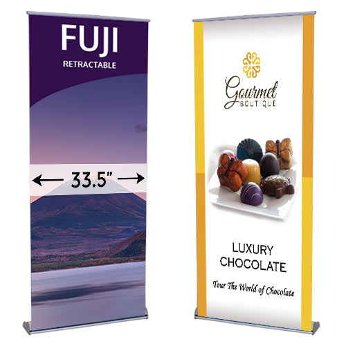 FUJI 33.5" Wide Retractable Banner Stands | Single Sided