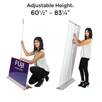 Retractable Fuji Bannerstand Adjusts in Height 60.5" to 83.25" with Bungee Telescopic Pole