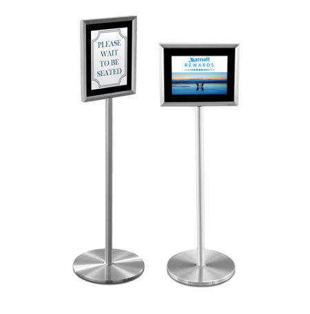 Touch of Class 14x22 Hospitality Sign Holder Stands + Black Velour Satin Aluminum Finish