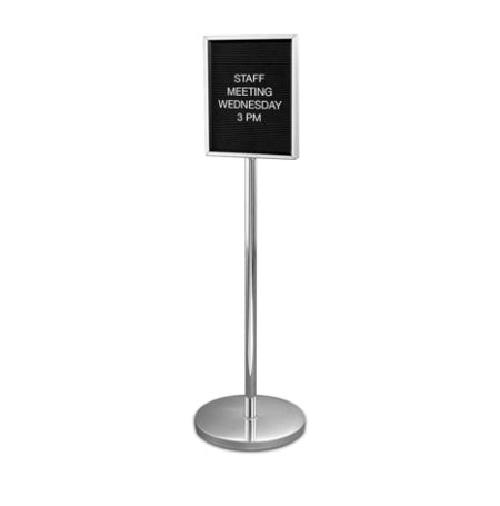 16x16 Changeable Letter Board Upscale Hospitality Sign Holder Floorstands + Satin ALuminum Finish