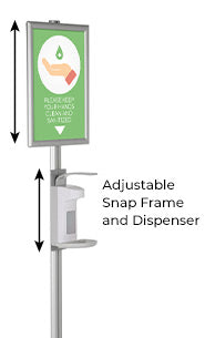 11x17 Snap Frame Sign Holder with 16.9oz Hand Sanitizer Dispenser