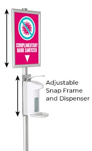11x17 Snap Frame Sign Holder with 33.8oz Hand Sanitizer Dispenser