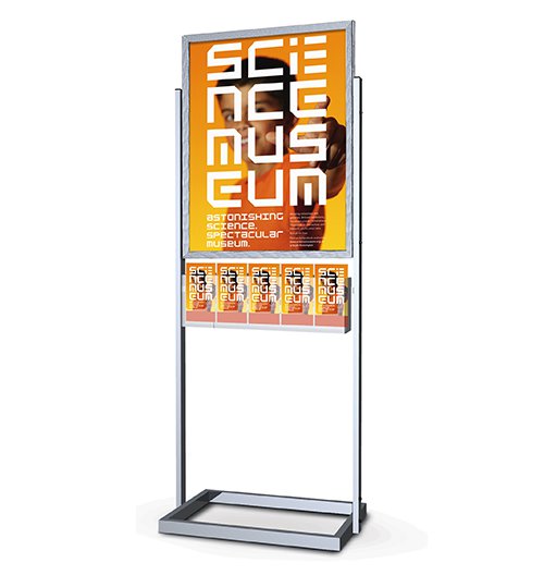 Heavy Duty Information Center 22x28 Bulletin Sign Holders (4 Catalog  Holders) in Black and Silver
