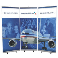 HIGHLAND Triple Retractable Banner Stand Kit | 31.5" Wide Banner | Set of 3 Single Sided Bannerstands with Hard Case