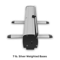Silver Highland Bases 7 LBS each with Black Endcaps and Swivel Feet for added Stability
