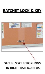Glass Bulletin Boards with Handle Grips for Easy Opening and access to the Corkboard