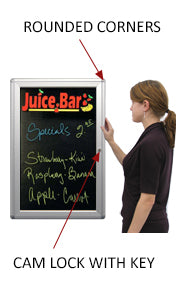 Indoor Enclosed Dry Erase Black Marker Boards with Rounded Corners