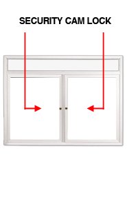 Indoor Enclosed Dry Erase Markerboard with Header (2 and 3 Doors) - White Porcelain Steel