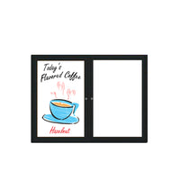 INDOOR ENCLOSED DRY ERASE WHITE MARKER BOARD WITH ROUNDED CORNERS 