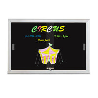 Indoor Radius Dry Erase Black Boards with Sliding Glass Doors | Radius Edge Corners Display Case