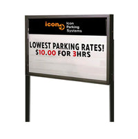 Freestanding Heavy Duty 1-SIDED Enclosed Reader Board + 2 Posts with Personalized Header 84" by 60", with Optional Backlit LED Lighting