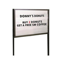 Freestanding Heavy Duty 1-SIDED Enclosed Reader Board + 2 Posts 84" by 60", with Optional Backlit LED Lighting