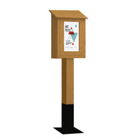 8.5" x 11" Eco-Friendly Standing Recycled Plastic Information Box | Cedar Finish (Shown with optional Surface Mount Boot)