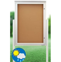 Free Standing Extreme Weather Plus Outdoor Enclosed Bulletin Boards | Single Locking Door)