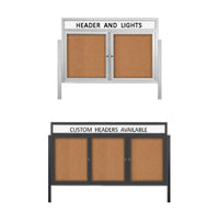 Outdoor Enclosed Poster Display Cases with Header and Leg Posts (Multiple Doors SwingCase)