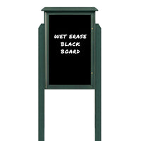 48x36 Double Door Standing Black Dry Erase Board Outdoor Message