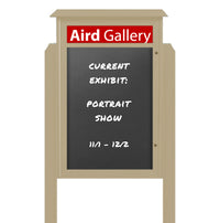 36" x 48" Outdoor Message Center - Magnetic Black Dry Erase Board with Header and Posts