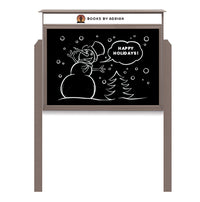 18" x 24"  Outdoor Message Center - Magnetic Black Dry Erase Board with Header and Posts