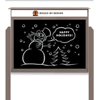 18" x 24" Outdoor Message Center - Magnetic Black Dry Erase Board with Header and Posts