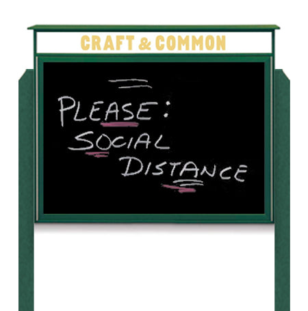 20" x 20"  Outdoor Message Center - Magnetic Black Dry Erase Board with Header and Posts