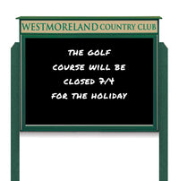 30" x 40" Outdoor Message Center - Magnetic Black Dry Erase Board with Header and Posts