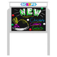 36" x 36" Outdoor Message Center - Magnetic Black Dry Erase Board with Header and Posts
