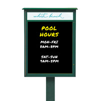 8 1/2" x 11" Standing Outdoor Message Center - Magnetic Black Dry Erase Board
