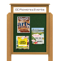 36x36 Standing Outdoor Message Center Information Board with Header | Maintenance Free (Image Not to Scale)