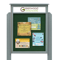 48x48 Standing Outdoor Message Center Information Board with Header | Maintenance Free (Image Not to Scale)