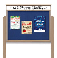 27x41 Outdoor Cork Board Message Center with Header and Posts - LEFT Hinged (Image Not to Scale)