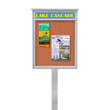 Eco-Design, Faux Wood 8.5x11 Outdoor Message Center + Post + Cork –  Displays4Sale