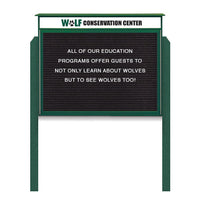 27x40 Free Standing Outdoor Message Center with Letter Board with Header