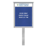 8.5x14 Standing Outdoor Message Center with Letter Board with Header