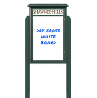 24x60 Magnetic Black Outdoor Dry Erase Message Board with Header