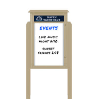 36" x 60" Freestanding Outdoor Message Center - Magnetic White Dry Erase Board with Header