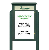 36" x 36" Freestanding Outdoor Message Center - Magnetic White Dry Erase Board with Header