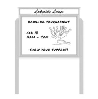 24" x 24" Outdoor Message Center - Magnetic White Dry Erase Board with Header and Posts