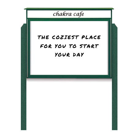 24" x 32" Outdoor Message Center - Magnetic White Dry Erase Board with Header and Posts