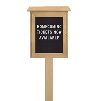 11" x 17" Outdoor Message Center Letter Board | LEFT Hinged - Single Door with Posts Information Board - SIZES REFER TO VIEWABLE AREA