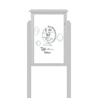 18" x 24" Outdoor Message Center - Magnetic White Dry Erase Board with Posts