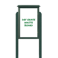 36" x 36" Outdoor Message Center - Magnetic White Dry Erase Board with Posts