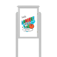 36" x 60" Outdoor Message Center - Magnetic White Dry Erase Board with Posts