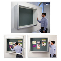 LARGE, BIG and DEEP DISPLAY CASES (6" DEEP) with LED LIGHTING ARE OFFERED! (SHOWN with a MUTED GREEN FABRIC)